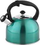 Amazon Basics 2.4-QT Whistling Kettle Stainless Steel Fast Boiling Teal New. Price: $45.85.