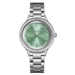 Swan & Edgar Ladies Duet In Steel With Green Face SEL051 New Box. Price: $125.00.