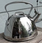 All-clad Stainless Steel Whistling Tea Kettle 2 QUART/1.9 Liter Induction Used. Price: $69.97.
