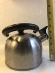 Copco Whistling Tea Kettle Folding Handle Brushed Stainless Metal Steel 1.5 Qt Used. Price: $14.77.