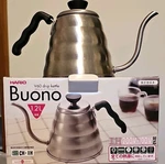 Hario Buono V60 Stainless Steel Coffee Drip Kettle 1.2L Gooseneck Spout Used. Price: $19.00.