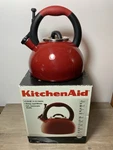 Kitchen Aid Empire Red Kettle Box 2.25 Qt Stovetop Whistling Original Design Open. Price: $109.12.