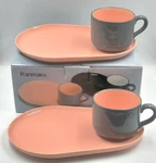 Ranmaru Stoneware Pamona Peach Snack Tray And Coffee Tea Mug Set Open Box. Price: $15.19.