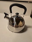 Copco Tea Kettle Whistling Stainless With Black Folding Handle New. Price: $14.99.