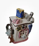 Blue Sky Clayworks Pinky's Launderette Ceramic Tea Light Holder 2002 Used. Price: $18.99.
