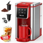 Horavie Single Serve Coffee Maker, Red K-cup And Grounds Brewer New. Price: $79.99.