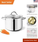 4 Qt Mirror Polished Stainless Steel Stock Pot With Glass Lid For Gourmet Chefs New. Price: $55.70.