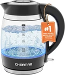 Chefman Electric Kettle 1.8L 1500W Glass Hot Water Boiler Auto Shut-off Bpa Free New. Price: $34.41.