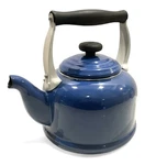 Vintage Creuset Kone Kettle Tea Or Water Pot 2.1 Liter Marseille Blue Used. Price: $85.00.
