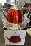 Creative Home Nobili-tea 1.0 Quart Stainless Steel Kettle Cranberry Red Open. Price: $29.99.