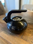Kitchenaid 2 QT/1.9L Black Enamel Whistling Teapot Kettle Used. Price: $12.50.