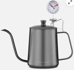 Easyworkz Gooseneck Pour Over Coffee Kettle, 20OZ, Black, With Thermometer New. Price: $18.49.