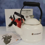 Creuset Enamel On Steel 1.25 Quart Demi Tea Kettle, White- New. Price: $79.95.