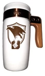Rare Ello Fulton Bpa-free Ceramic Travel Mug Wood Handle 1919 Ups Logo No Lid Used. Price: $7.49.