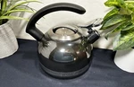 Kitchenaid Gunmetal Grey Enamel 2 Quart Kettle Steel Whistling Teapot Used. Price: $25.00.