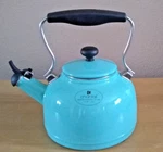 Chantal Enamel On Steel 1.7 Quart Vintage Kettle, Aqua *new*. Price: $79.95.