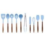 The Pioneer Woman 10-PIECE Silicone Acacia Wood Handle Cooking Utensils Set New. Price: $32.46.