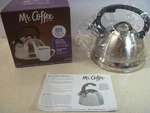 Mr Coffee 1.75 Qt Whistling Tea Kettle Stainless Steel New. Price: $29.88.