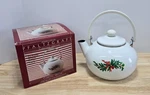 Pfaltzgraff Christmas Heritage 3 Quart Tea Kettle Porcelain Enamel On Steel Used. Price: $22.49.