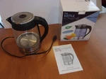 Megachef MGKTL-1752 1.8LT. Glass Body And Stainless Steel Electric Tea Kettle Used. Price: $22.00.