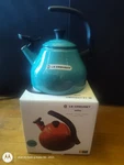 Creuset Tea Kettle Chrysenth Whistling Turquoise 1.6 Qt Enamel-on-steel New. Price: $159.00.