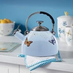 New Blue Lenox Butterfly Meadow 2.5-QUART Whistling Tea Kettle Manf Brown Box. Price: $87.97.