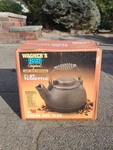 Vintage Cast Iron Wagners Ware Teapot Kettle Wire Handle New Old Stock. Price: $129.99.