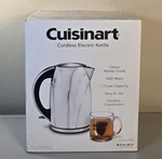 New Cuisinart 1.7 Liter Cordless Electric Kettle Marble 1500W Open. Price: $94.95.