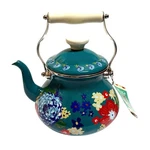 The Pioneer Woman Dazzling Dahlias Tea Kettle Pot 2018 Enamel Steel Floral Open. Price: $32.67.