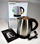 Rapid-boil Chefman Stainless Steel Electric Kettle, 1.7 Liter, 1500W, RJ11-17-V3 Used. Price: $25.77.