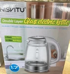 Nisvitu Double Layer Glass Electric Kettle Hot Water Boiler Open. Price: $26.00.