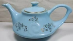 Pearl China Company Genie Style 22 Karat Gold Trim Blue Coffee Kettle Teapot Vtg Used. Price: $14.00.