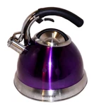 Bergner Purple Stovetop Tea Kettle #1590 8.5" Round At Bottom 9.5" Tall Used. Price: $34.99.
