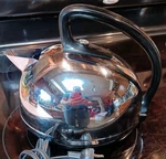 Vintage K48B Automatic Kettle, The Art Deco/ Atomic 1950 Look Tested Used. Price: $59.95.