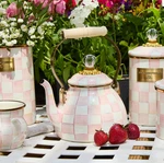 Mackenzie Childs 2 Quart Enamel Tea Kettle,rosy Check, New. Price: $102.99.