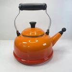 Creuset Orange Flame Enamel Whistling Tea Kettle Pot Sturdy Handle 1.7QT Read Used. Price: $45.00.