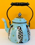 Mackenzie-childs 89257-1139 Hand Painted Penguin Parade Qt Tea Kettle. New!. Price: $169.99.