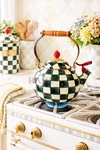 Mackenzie-childs Courtly Check Tea Kettle Whistling 2 Qt. New No Box. Price: $165.00.