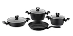 Korkmaz Nora Cookware Pots And Pan Set, 7 Piece, Black A2890 New. Price: $149.99.