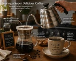 Hario V60 Buono Stainless Steel Gooseneck Coffee Drip Kettle 1.2L Silver New. Price: $32.50.