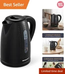 Cordless 1.7L Electric Kettle Quick Boil, Auto Shut-off & Stylish Black Finish New. Price: $29.44.