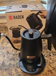 Haden .6-LITER Stainless Steel Electric Kettle Gooseneck 360 Base Auto Shutoff Open. Price: $49.95.