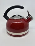 Kitchenaid Empire Red Enamel Whistling Tea Kettle Pot 2QT. Used. Price: $27.00.