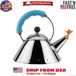 Alessi Michael Graves Kettle With Bird Whistle, Blue Handle New. Price: $137.99.