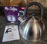 Mr. Coffee Whistling Tea Kettle Stainless Steel 1.5 Qt, New. Price: $9.00.