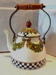 Mackenzie-child's Evergreen HOLIDAY,2 Qt Tea Kettle,new Without Original Box. Price: $142.50.
