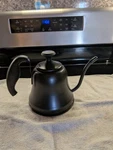 Chefbar Black Kettle With Thermometer For Stove Top Gooseneck Spout Used. Price: $20.00.