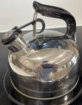 Old World Quality Revere Ware Copper Bottom 1/3 Qt. Whistling Kettle No. 2701 Used. Price: $50.00.