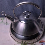 Vtg Culinary Essentials Stainless Steel Tea Kettle Pot Whistling Harmonica 2.8QT Used. Price: $39.99.