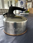 Vintage Revere Ware 1801 Whistling Tea Pot Kettle C01H Copper Bottom 1QT Small Used. Price: $17.00.